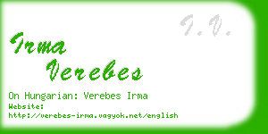 irma verebes business card
